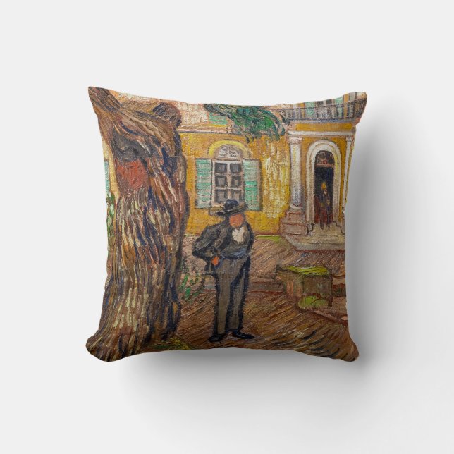 Vincent Van Gogh - Saint-Paul Asylum in Saint-Remy Throw Pillow (Front)