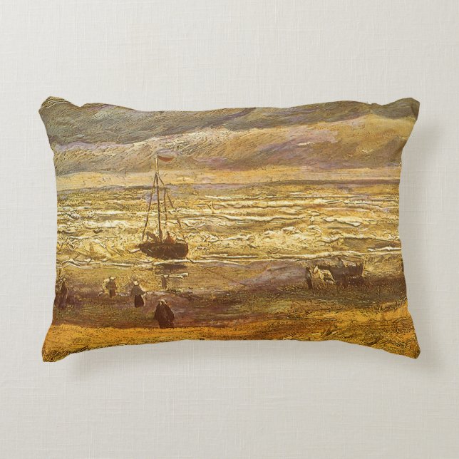 Vincent van Gogh - Sea at Scheveningen Decorative Pillow (Front)