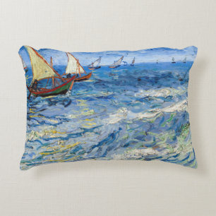 Vincent van Gogh - Seascape at Saintes-Maries Accent Pillow