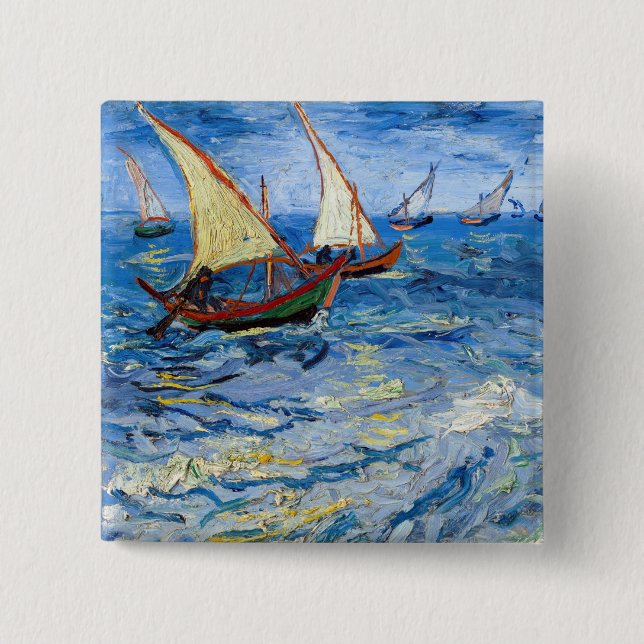 Vincent van Gogh - Seascape at Saintes-Maries Button (Front)