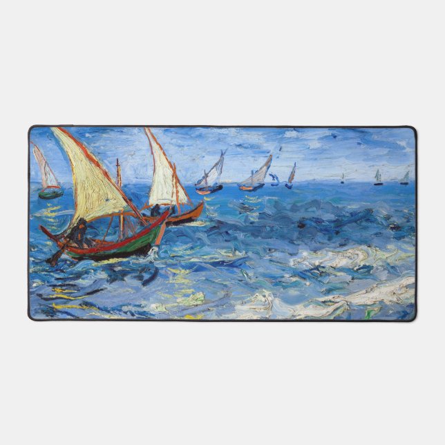 Vincent van Gogh - Seascape at Saintes-Maries Desk Mat (Front)
