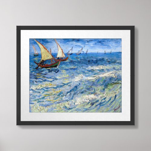 Vincent van Gogh _ Seascape at Saintes_Maries Framed Art