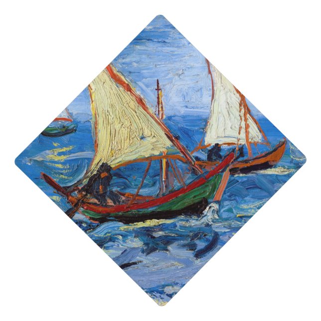 Vincent van Gogh - Seascape at Saintes-Maries Graduation Cap Topper (Front)
