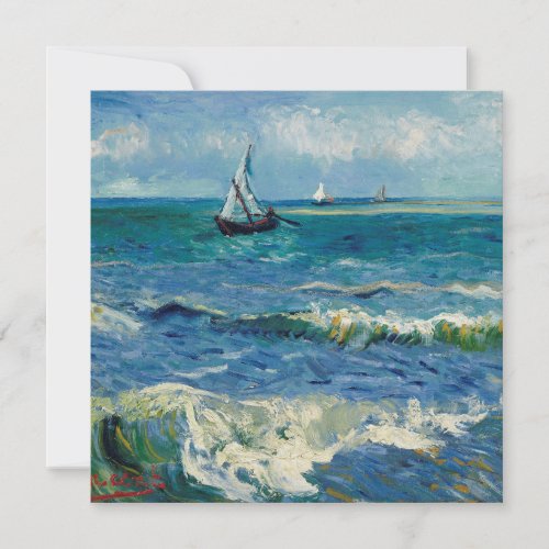 Vincent Van Gogh _ Seascape at Saintes_Maries Holiday Card