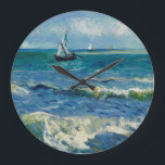 Vincent Van Gogh - Seascape at Saintes-Maries Large Clock<br><div class="desc">Vincent Van Gogh - Seascape at Saintes-Maries</div>
