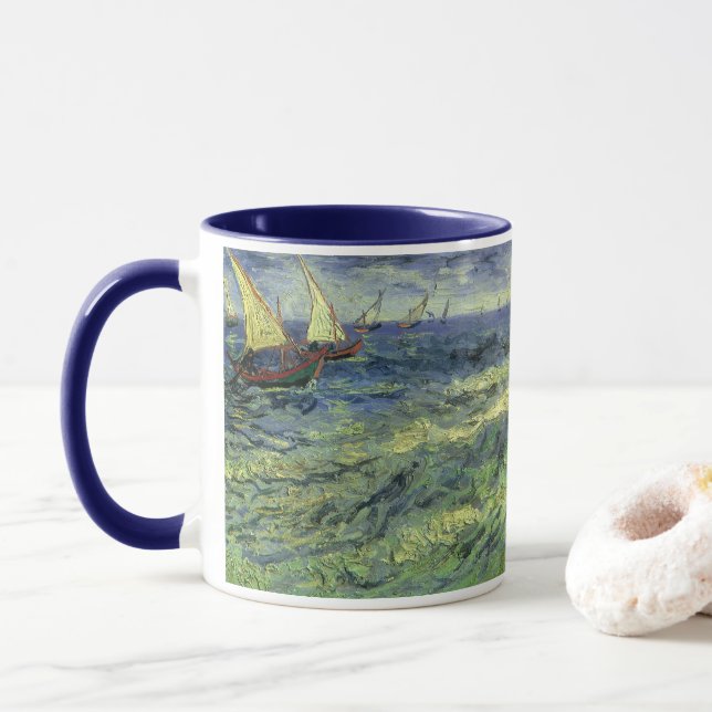 Vincent van Gogh - Seascape at Saintes Maries Mug (With Donut)