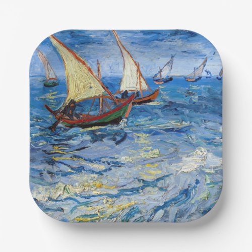 Vincent van Gogh _ Seascape at Saintes_Maries Paper Plates