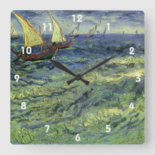 Vincent van Gogh - Seascape at Saintes Maries Square Wall Clock