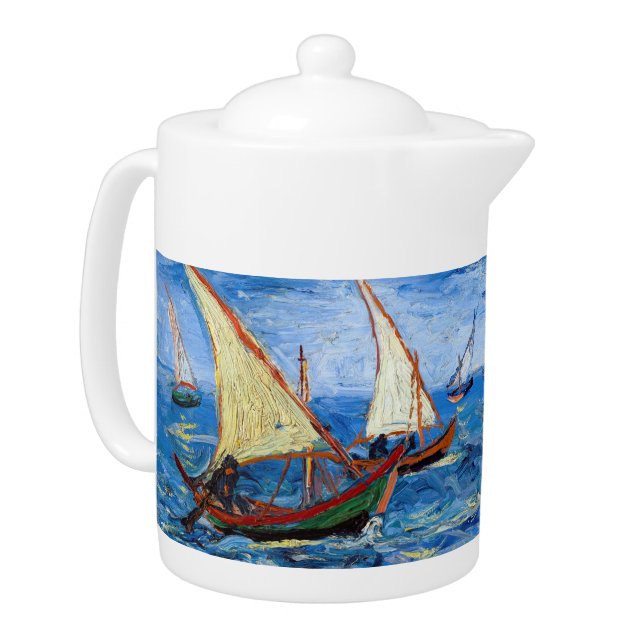 Vincent van Gogh - Seascape at Saintes-Maries  Teapot (Left)