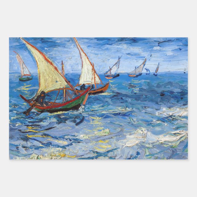 Vincent van Gogh - Seascape at Saintes-Maries Wrapping Paper Sheets (Front)