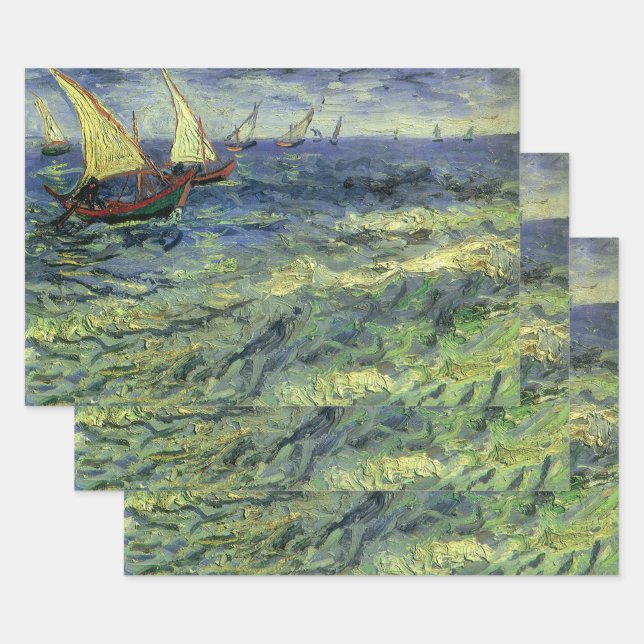 Vincent van Gogh - Seascape at Saintes Maries Wrapping Paper Sheets (Set)