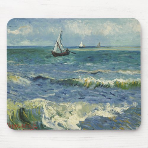 Vincent van Gogh _ Seascape near Les Saintes Mouse Pad