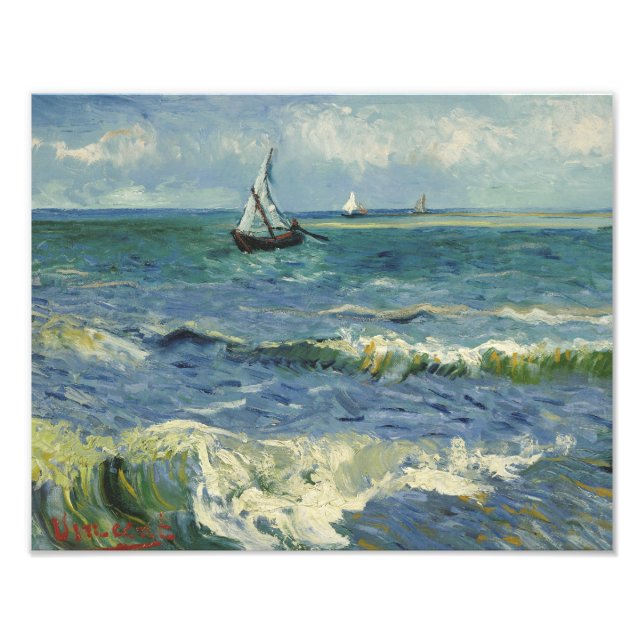 Vincent van Gogh - Seascape near Les Saintes Photo Print (Front)