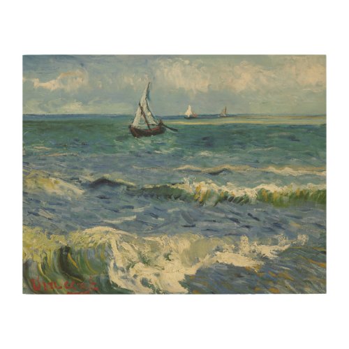 Vincent van Gogh _ Seascape near Les Saintes Wood Wall Decor