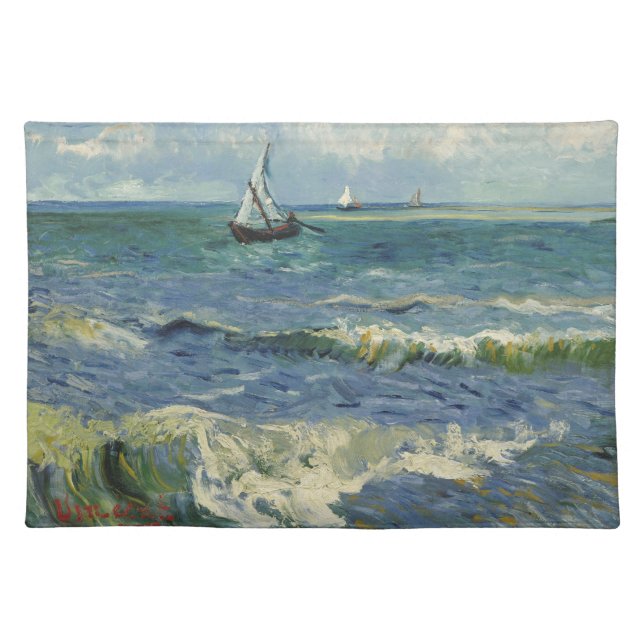 Vincent van Gogh - Seascape Near Saintes Maries Cloth Placemat (Front)