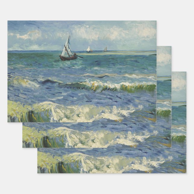 Vincent van Gogh - Seascape Near Saintes Maries Wrapping Paper Sheets (Set)