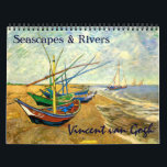Vincent van Gogh Seascapes & Rivers Calendar<br><div class="desc">13 famous Vincent van Gogh post impressionism fine art paintings are featured in this impressionist calendar. January - Starry Night Over The Rhone February - View of the Sea at Scheveningen March - Langlois Bridge at Arles with Women Washing April - Fishing in the Spring, the Pont de Clichy May...</div>
