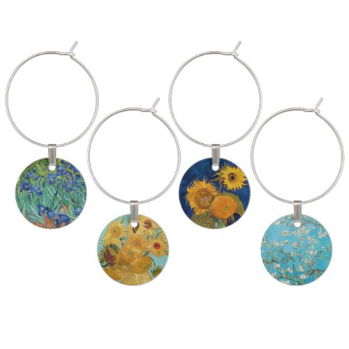 Vincent Van Gogh _ Selection of Flowers Wine Charm