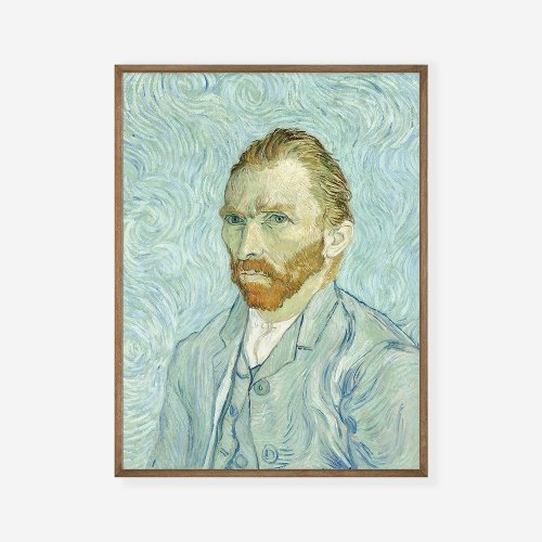 Vincent Van Gogh Self_Portrait 1889 Blue Painting  Poster