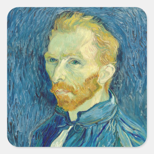 Vincent Van Gogh Self Portrait 1889 Square Sticker (Front)