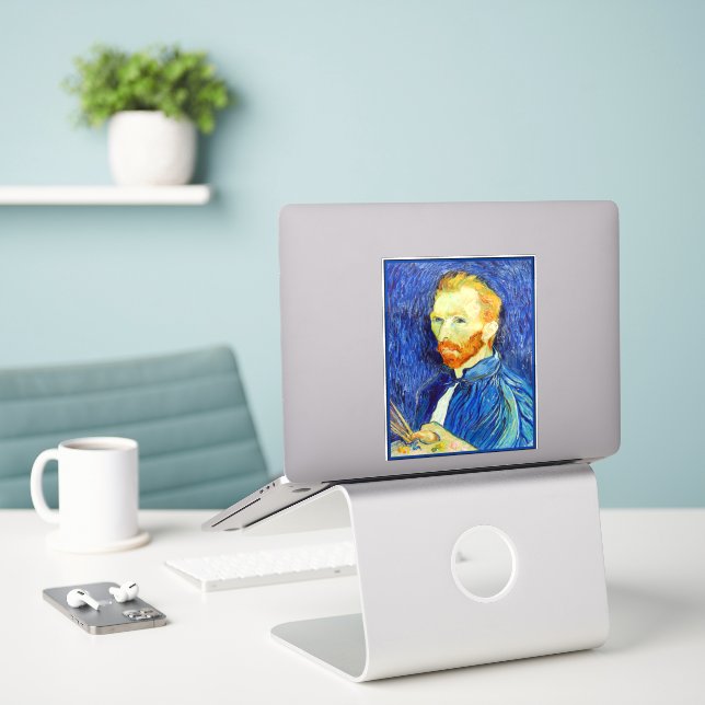 Vincent van Gogh - Self-Portrait, 1889, Sticker (Laptop On Desk)