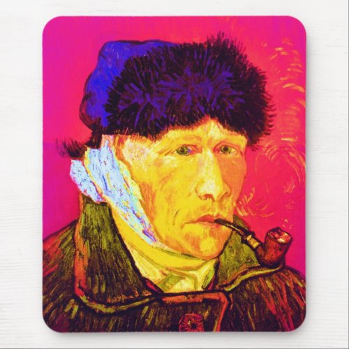 Vincent Van Gogh _ Self Portrait Bandage Pop Art Mouse Pad