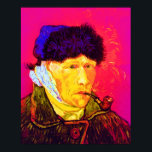Vincent Van Gogh - Self Portrait Bandage Pop Art Poster<br><div class="desc">Oil on canvas from 1889, this self portrait showing Van Gogh's bandaged ear and deeply sad eyes, was painted a month after his breakdown in December 1888 when he cut off his own earlobe with a razor following an argument with his roomate, Paul Gauguin. Unlike similar stores, Art Lover's Cafe...</div>