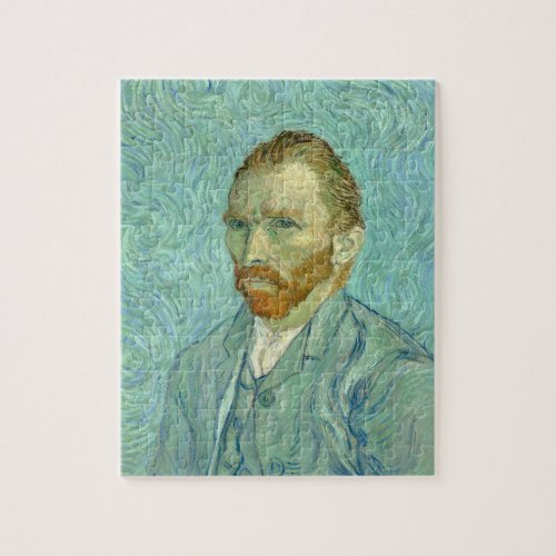 Vincent Van Gogh Self Portrait Blue Background Jigsaw Puzzle