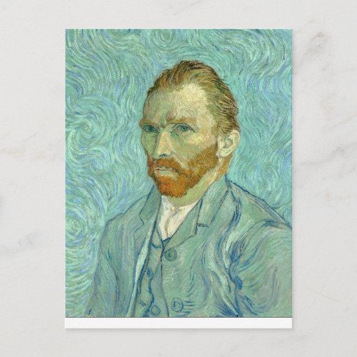 Vincent Van Gogh Self Portrait Blue Background Postcard