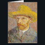 Vincent Van Gogh Self Portrait Hat Birthday Card<br><div class="desc">Vincent Van Gogh Self Portrait with a Straw Hat. A beautiful impressionist art painting by famous artist Van Gogh on a lovely impressionism artwork gift.</div>