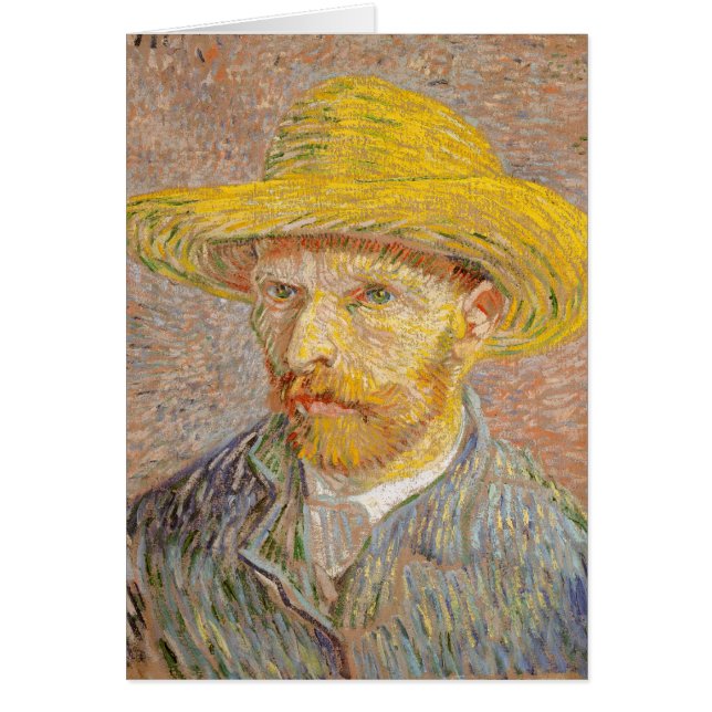 Vincent Van Gogh Self Portrait Hat Birthday Card (Front)