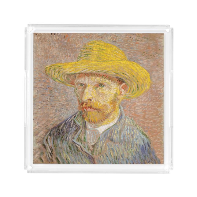 Vincent Van Gogh Self Portrait impressionist paint Acrylic Tray (Front)