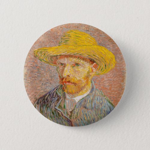 Vincent Van Gogh Self Portrait impressionist paint Button