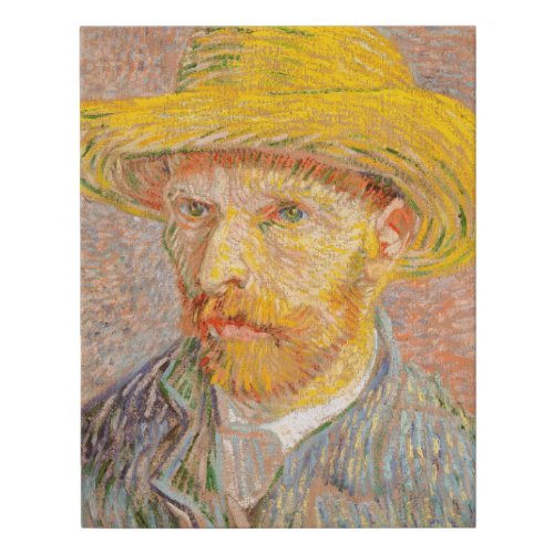 Vincent Van Gogh Self Portrait impressionist paint Faux Canvas Print