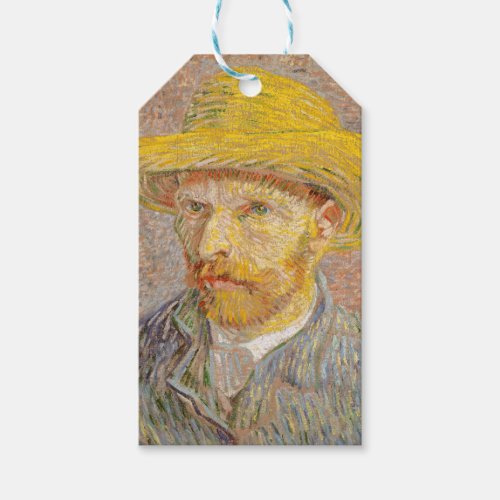 Vincent Van Gogh Self Portrait impressionist paint Gift Tags