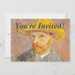 Vincent Van Gogh Self Portrait impressionist paint Invitation