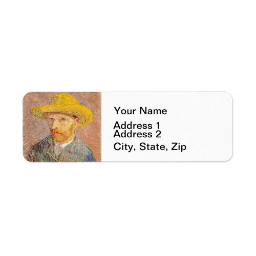 Vincent Van Gogh Self Portrait impressionist paint Label