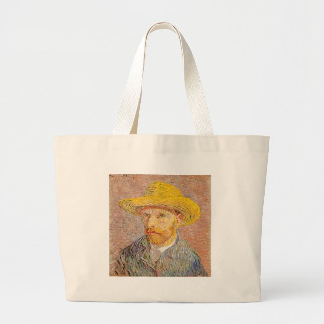 Vincent Van Gogh Self Portrait impressionist paint Large Tote Bag (Front)
