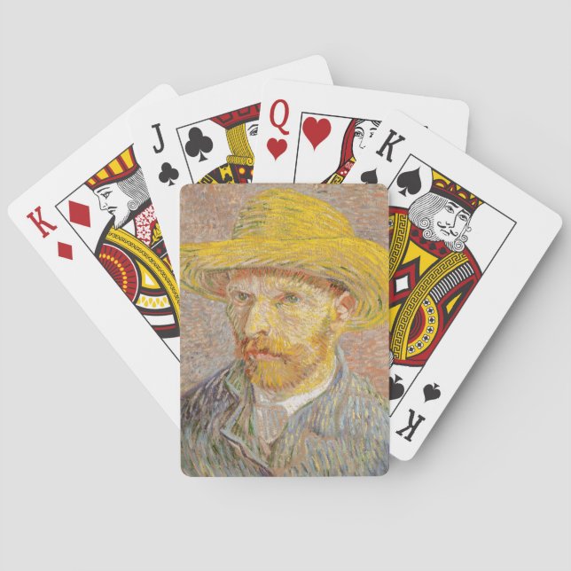Vincent Van Gogh Self Portrait impressionist paint Poker Cards (Back)