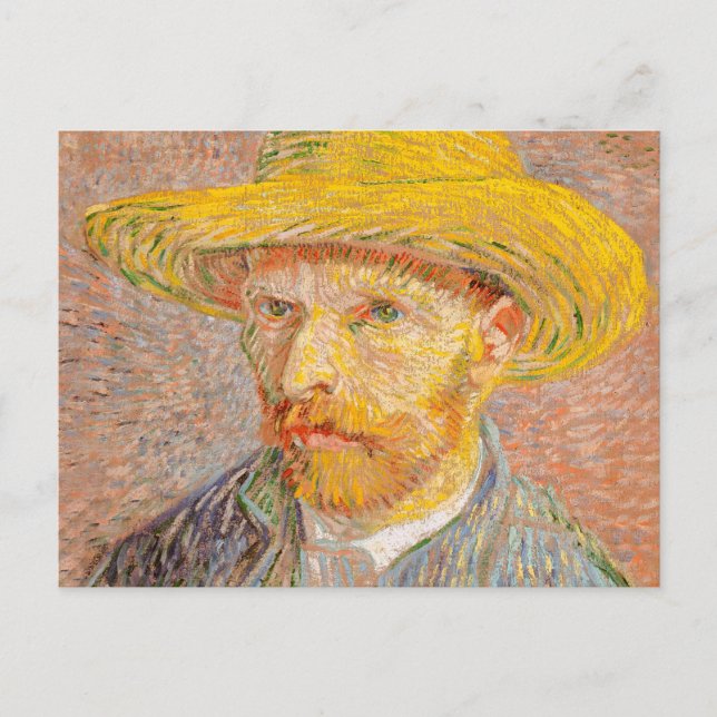Vincent Van Gogh Self Portrait impressionist paint Postcard (Front)