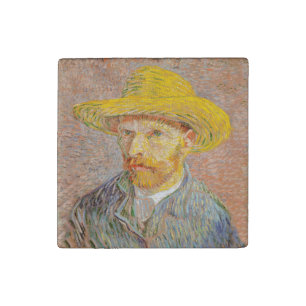 Vincent Van Gogh Self Portrait impressionist paint Stone Magnet