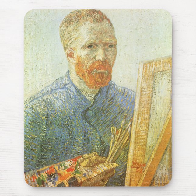 Vincent van Gogh - Self Portrait in Front of Easel Mouse Pad (Front)