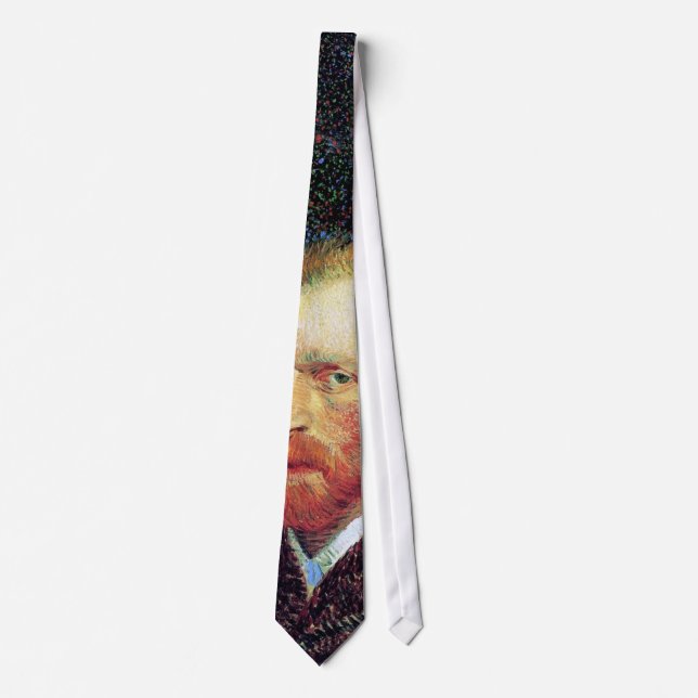 Vincent Van Gogh - Self-Portrait Pointillism Style Tie (Front)