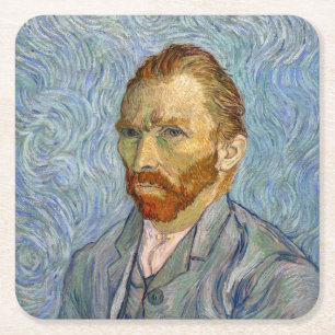 Vincent Van Gogh - Self-Portrait Square Paper Coaster