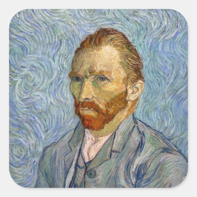 Vincent Van Gogh - Self-Portrait Square Sticker (Front)