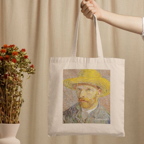 Vincent Van Gogh Self Portrait Straw Hat Custom Tote Bag