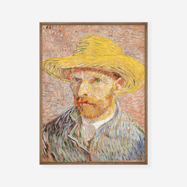 Vincent van Gogh Self-Portrait Straw Hat Pink Poster (Creator Uploaded)