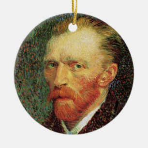 Vincent van Gogh Self Portrait, Vintage Fine Art Ceramic Ornament
