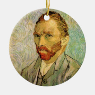Vincent van Gogh Self Portrait, Vintage Fine Art Ceramic Ornament