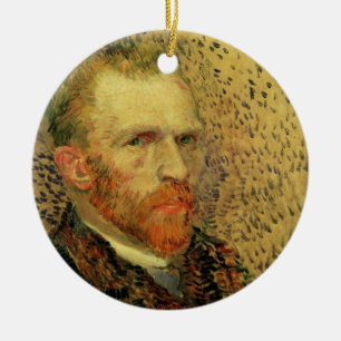Vincent van Gogh Self Portrait, Vintage Fine Art Ceramic Ornament